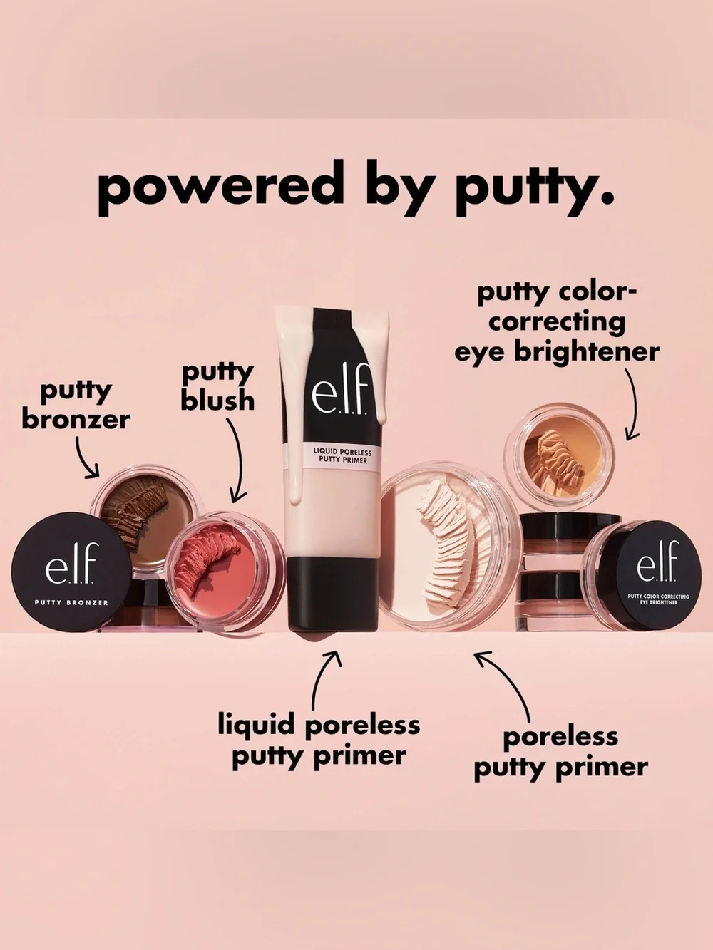 e.l.f. Putty Color-Correcting Eye Brightener - Light/Medium, NEW